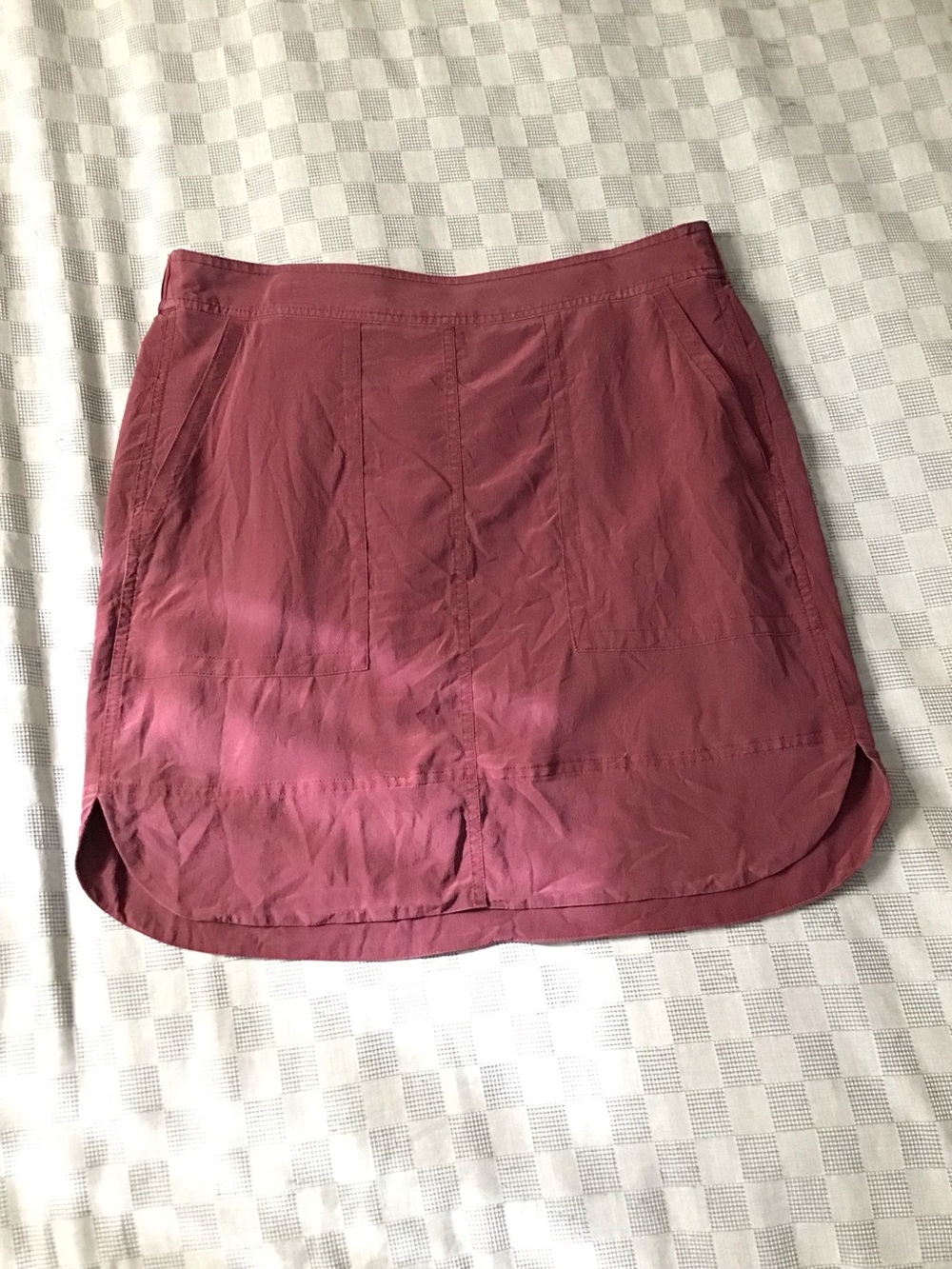 Madewell Burgandy Red Silk Skirt M